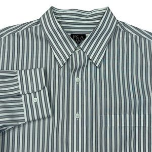 Jos. A. Bank Blue Stripe Long Sleeve Dress Shirt XL